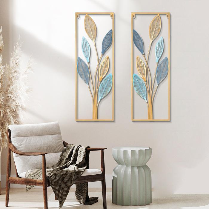 Walldecor Hiasan Dinding Frame Metal Gold / Emas Daun Leaf Ginko