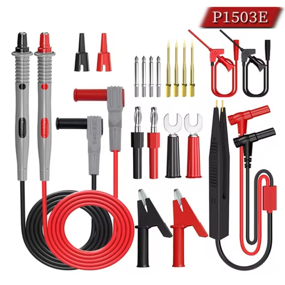 P1503 P1503B P1503D Multimeter Test Leads Kit with Replaceable Needle 4mm Banana Plug Alligator Clip