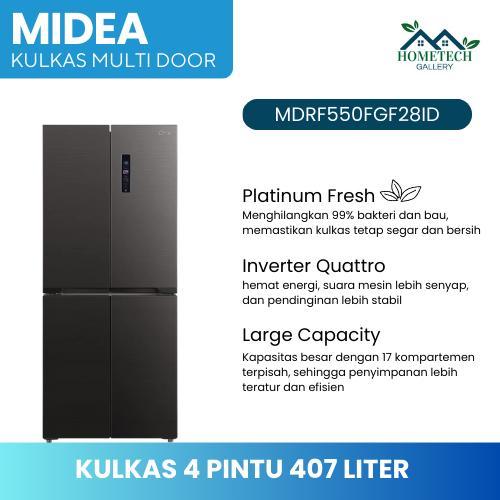 Kulkas Midea Multidoor (4 pintu) Inverter 407 Liter - Model MDRF550FGF28ID