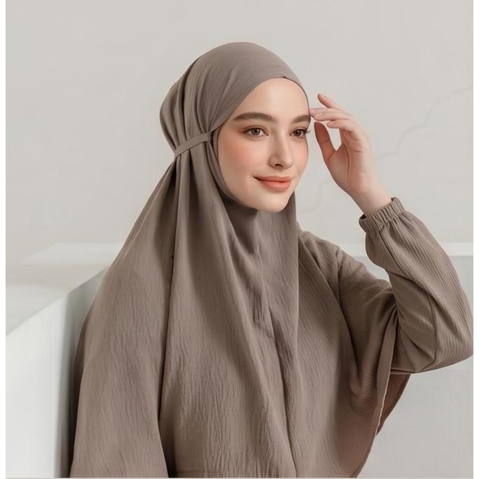 Jilbab Bergo Crinkle Airflow L/Hijab Instan Bergo Crinkle Premium