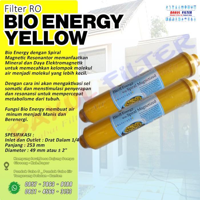 BIO ENERGY YELLOW Filter RO Spiral Magnetic Resonantor 253mm x 49mm Untuk Reverse Osmosis & Mesin RO