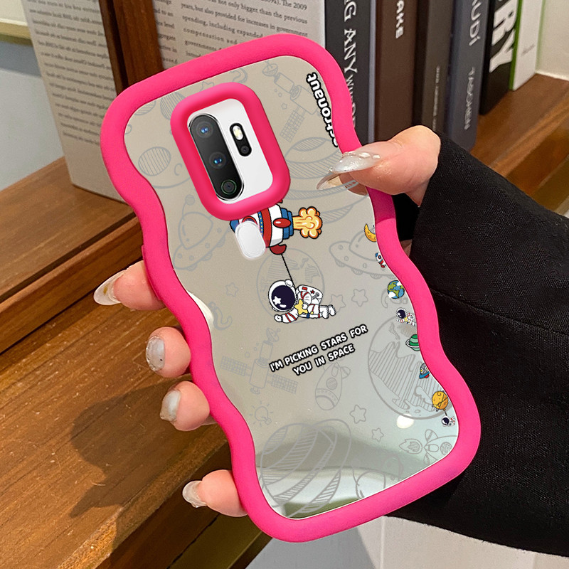 Casing Untuk OPPO A5 2020 A9 2020 Case Casing HP Pola Astronaut Kesing Kasing Macaron Mirror Cesing 