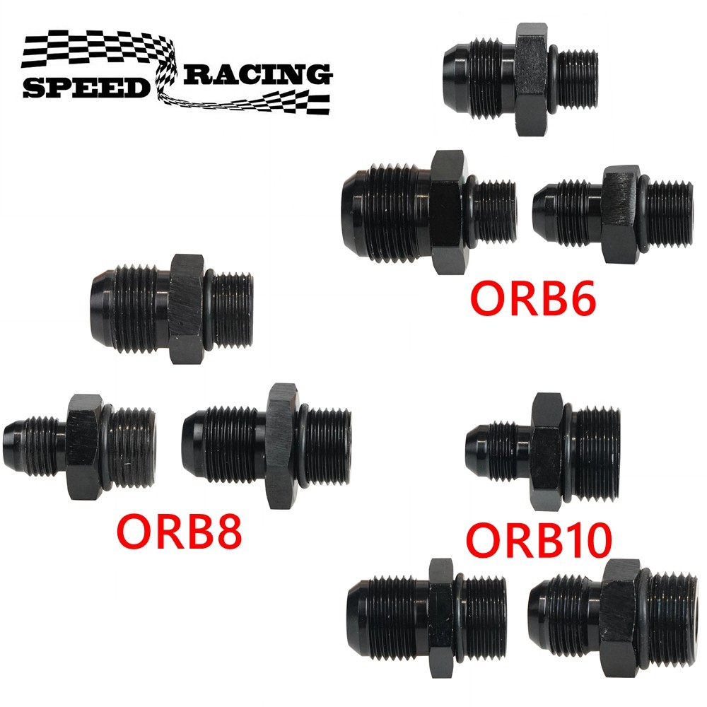 ORB O-ring AN6 AN8 AN10 Aluminum Male Flare Union Nitrous Oil Fuel Hose End Adapter Fitting Straight