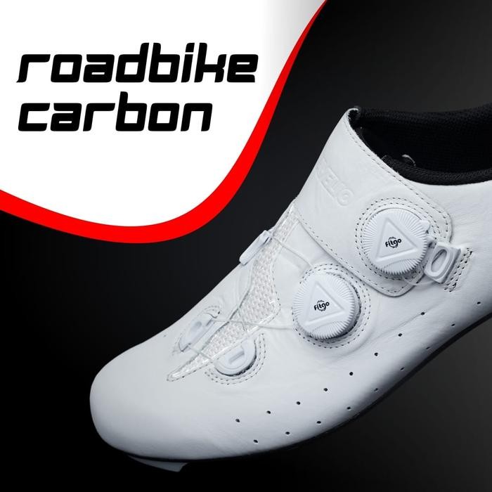 Sepatu Sepeda Carbon Avelio Roadbike Putih