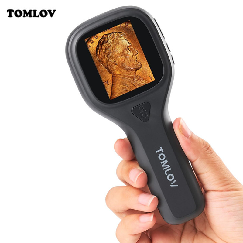 TOMLOV P10 Evo Handheld Microscope LED Light - Error Coin Magnifier for Collectors, Portable