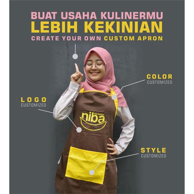 Apron Custom / Celemek Custom / Apron Barista / Apron Grosir / Apron K