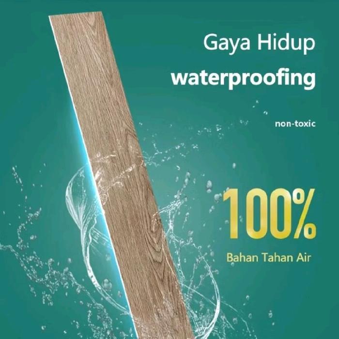 (1 Box isi 36 Pcs) Stiker lantai vinyl 91.4 x 15.2 cm Lantai Vinyl Premium Stiker Lantai Vinyl