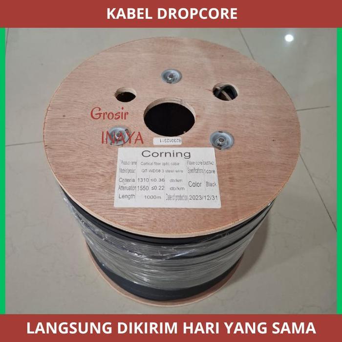 Kabel Fo Dropcore 3 Seling Tersedia 1 Core, 2 Core, Dan 4 Core Dropwire 1Roll Kabel Fo 3 Sling Drop