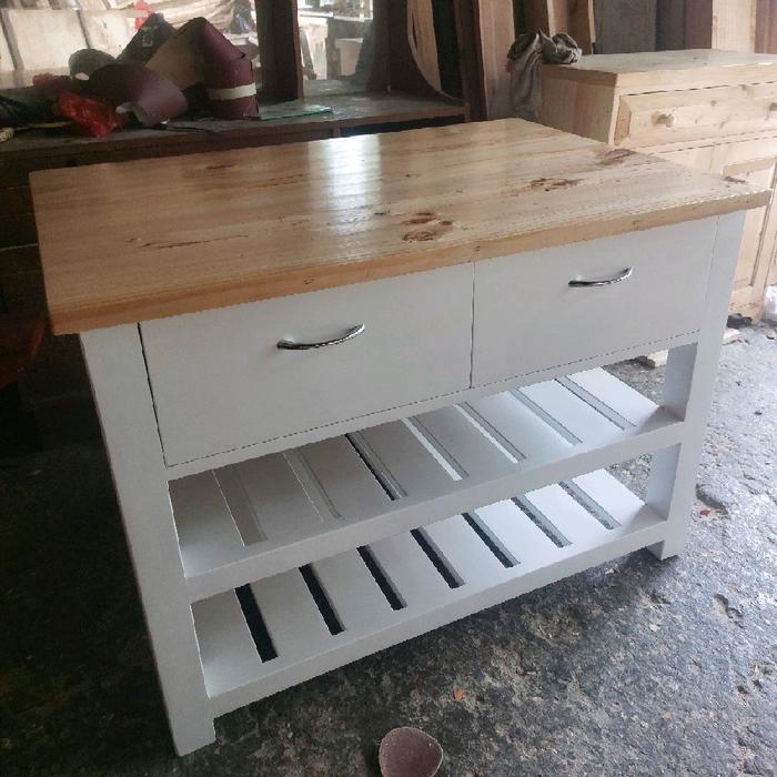 Premium MEJA DAPUR PAKE LACI / MEJA SERBAGUNA BAHAN KAYU JATI BELANDA Promo