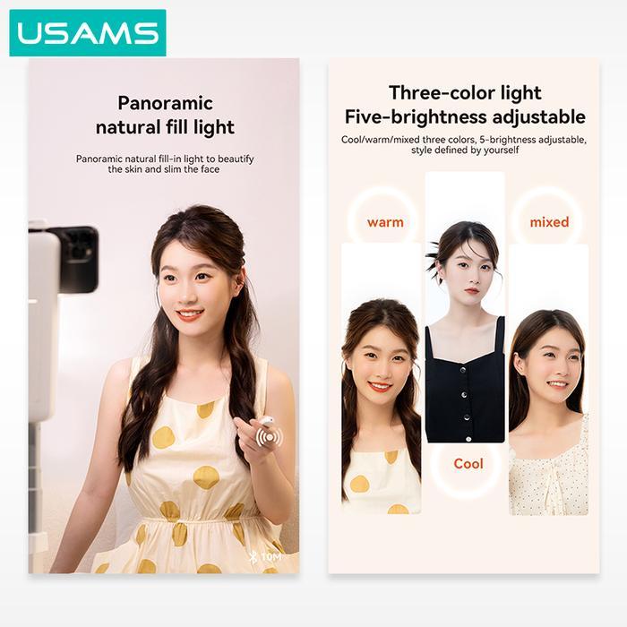 USAMS ZB265 Stand Phone Holder Multifungsi Folding Live Show Ringlight ORI