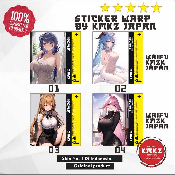 Stiker Garskin Wrap Baterai 18650 21700 Waifu Bisa Custom