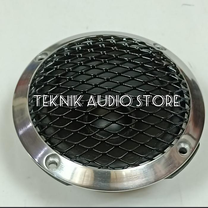 Grill Speaker Midrange 3.5Inch Aluminium Chrome Lebar 97Mm