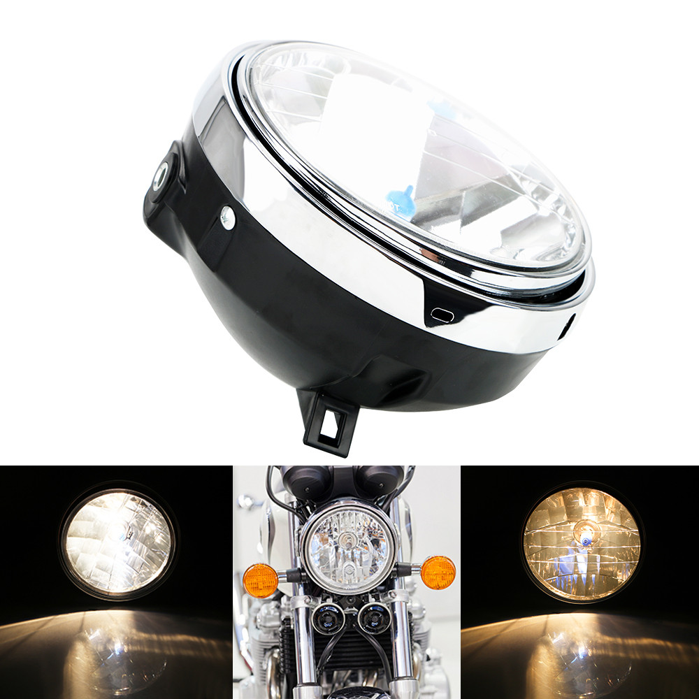 12V Moto Accessories For Honda Hornet 600 900 Cb400 Motorcycle Halogen Headlight Headlamp Assembly