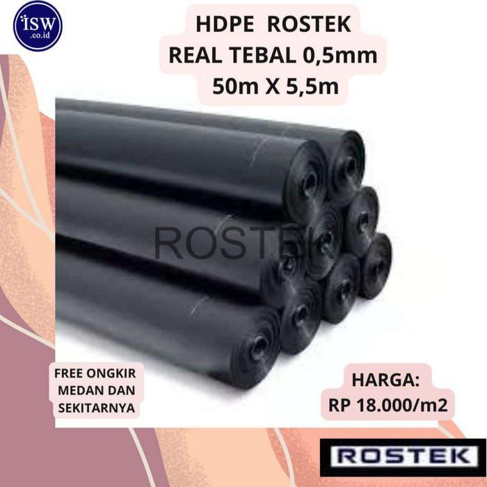 PROMO FREE ONGKIR | Terpal HDPE Geomembrane Rostek 50m x 5,5m, 0,5mm