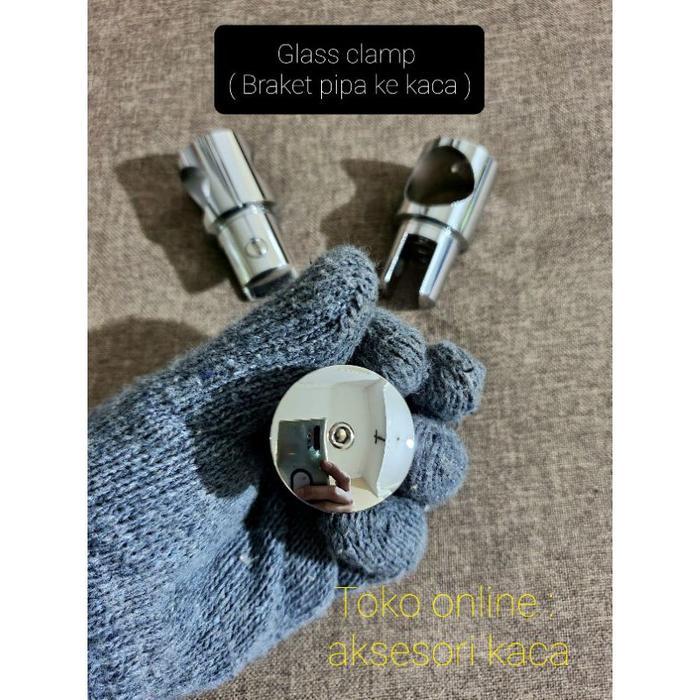 Braket Pipa Konektor Glass Clamp Pipa 1 Inch Shower Pipa Ke Kaca