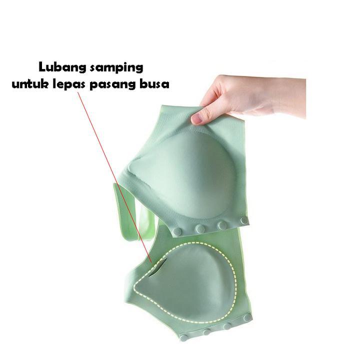 Polini - Paket HEMAT 3 Pcs Pakaian Dalam Wanita Bra Seamless Kancing Depan Bh Sport Polini 8815