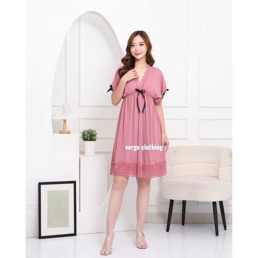 Vergo - Emily Dress Lingerie Baju Tidur Wanita Jumbo Ld 120 Cm Bahan Spandek Jersey Py 390