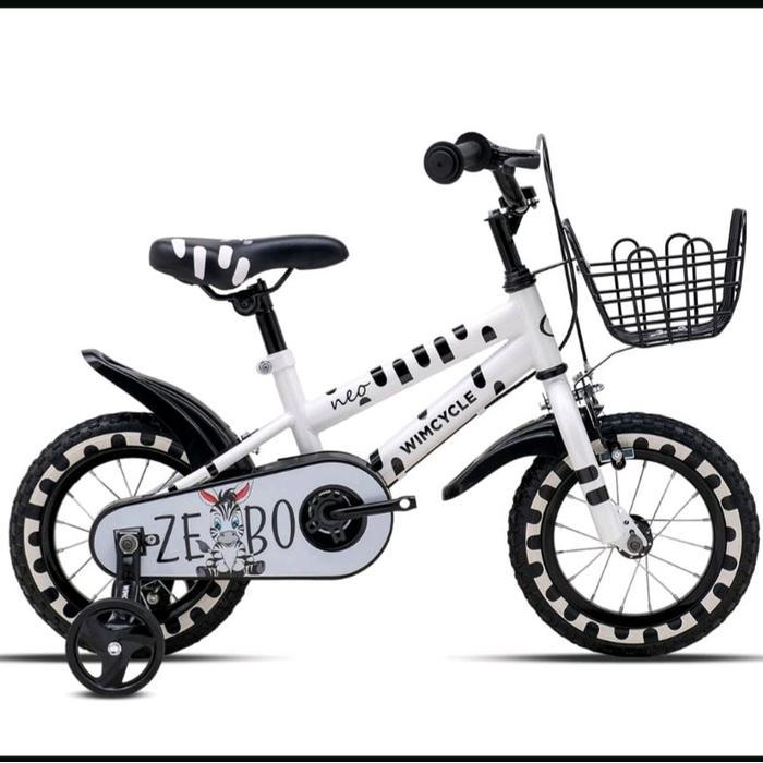 sepeda anak 2th-4th kids bike wimcycle 12" - putih zebo
