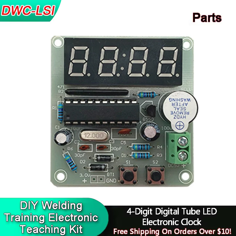 DIY 4-Digit Digital Tube LED Electronic Clock DIY Welding Kit Microcontroller Welding Training