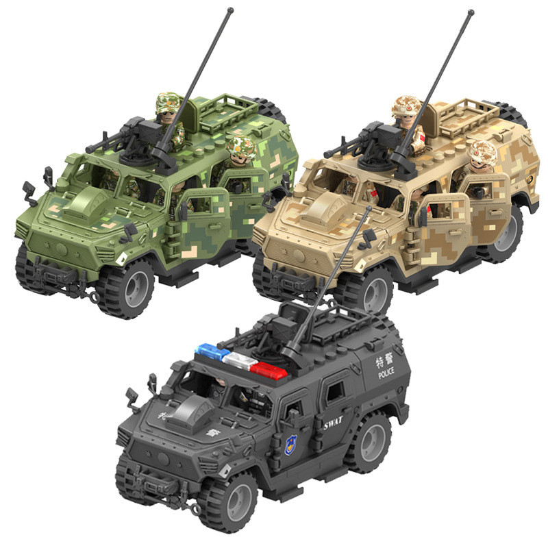Army Soldier Police Gangster WW2 Military Armored Vehicle Car Weapons SWAT Machine Gun Building