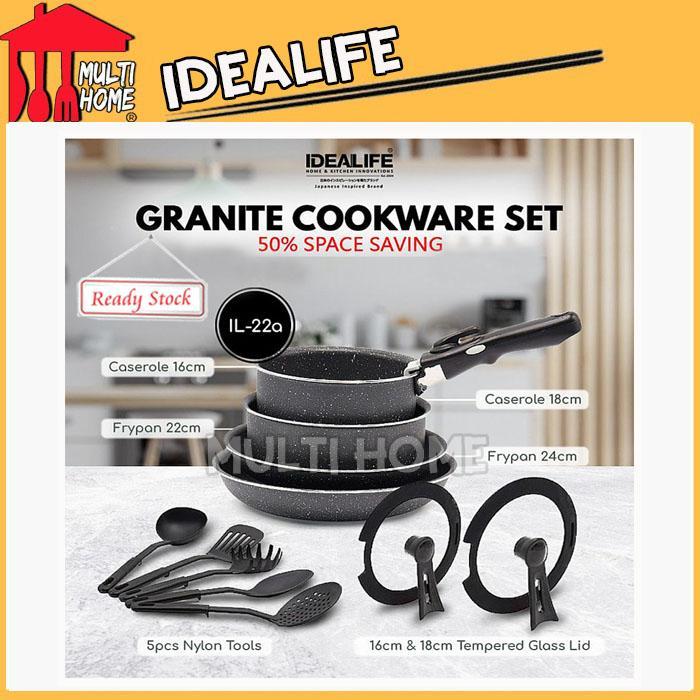Khusus Gosend Idealife Panci Set / Granite Cookware Set / Il-22A