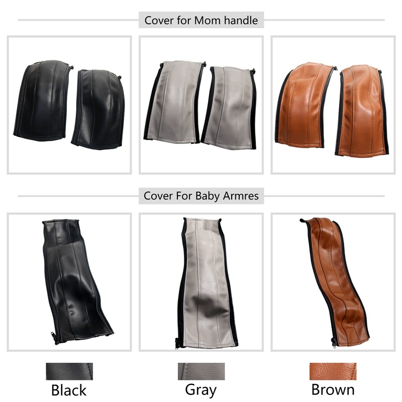 Full Set Leather Handle Covers for Quinny Buzz 3 Baby Stroller Bar Pram Sleeve Cases Armrest