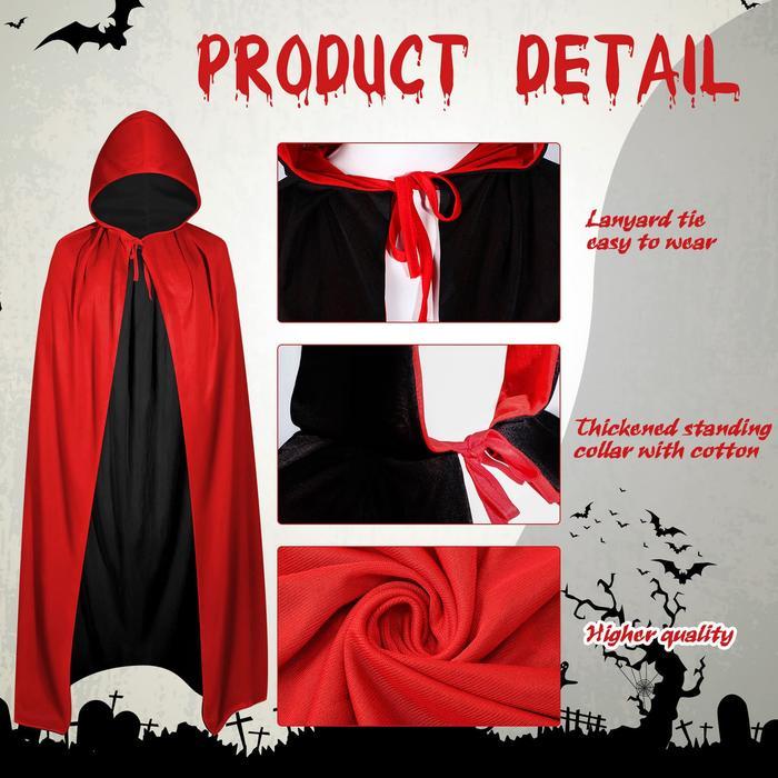140Cm Jubah Hitam / Jubah Hoodie Halloween Cosplay Penyihir Vampire - Dazzle Wardrobe