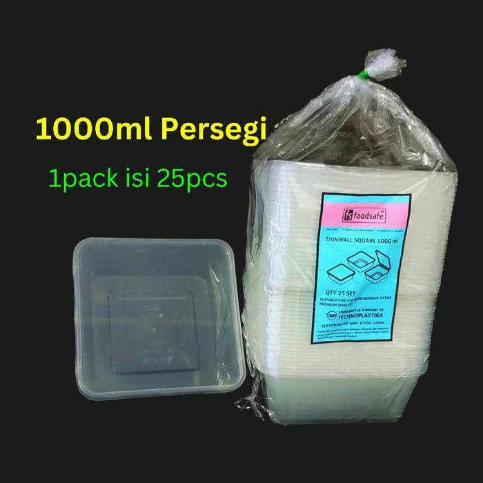 Ada Stok Thinwall Kotak Persegi 1000ml Thinwall Square 1000ml