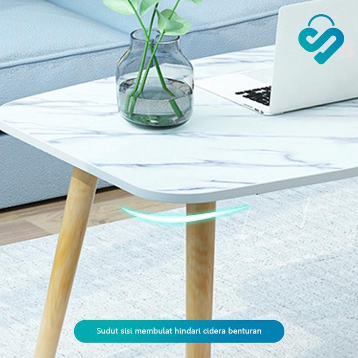 NEW [SH] COD Meja Ruang Tamu Minimalis Coffee Table Meja Estetik Nordic Meja IKEA Kaki Kayu Bulat