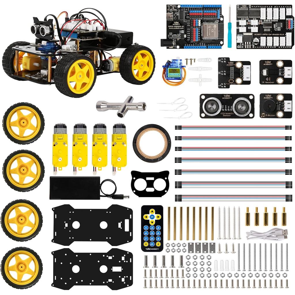 ACEBOTT Robotics Kit Smart Robot Car Kit Compatible with Arduino & Scratch STEM Toys Coding Robot