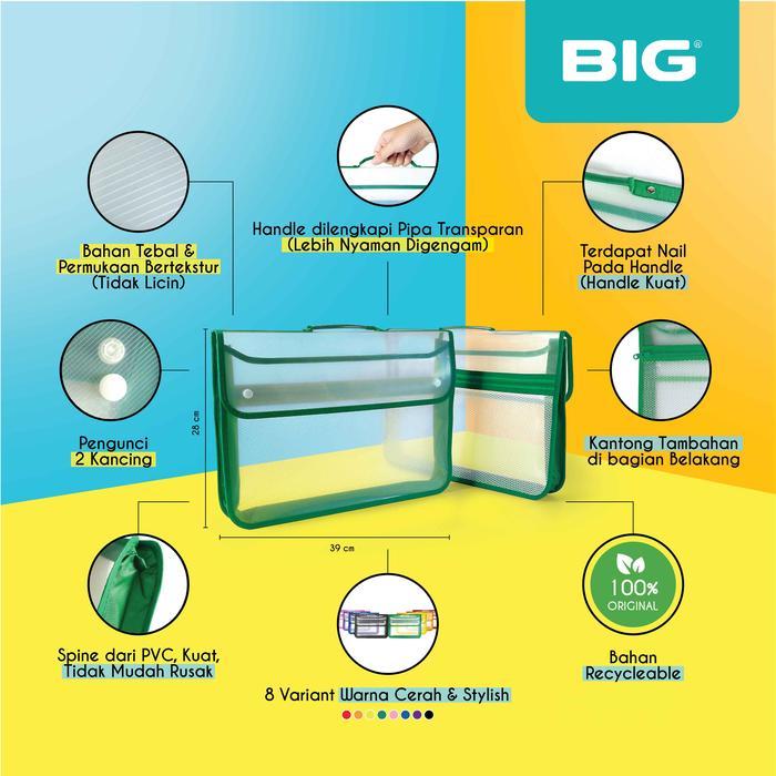 BIG Tas Map 2 Kancing/ School Bag/ Tas Sekolah/ Folio/ F4 Plastik TS-7010 Stationery