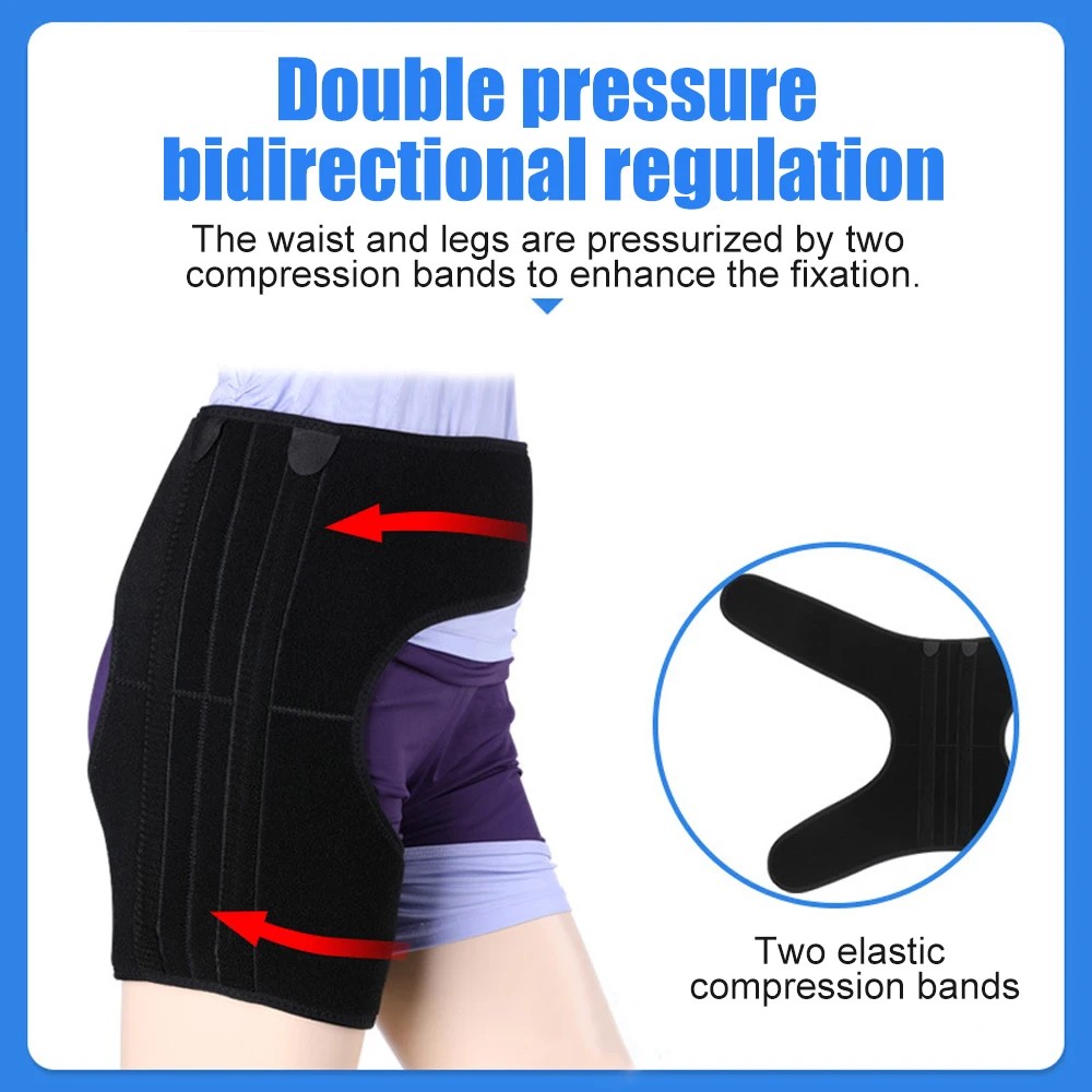 Groin Hip Brace for Sciatica Pain Relief Support Wrap for Hip Flexor Recovery Injury Sprain Relief