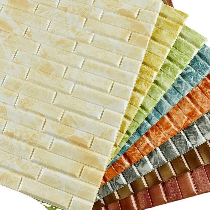 Terlaris! Gros Wallpaper Dinding Foam 3D Motif Batu Bata Corak Waterproof