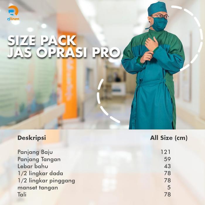 Jas Operasi Pro / Seragam Operasi Medis / Jubah Operasi / Baju Operasi