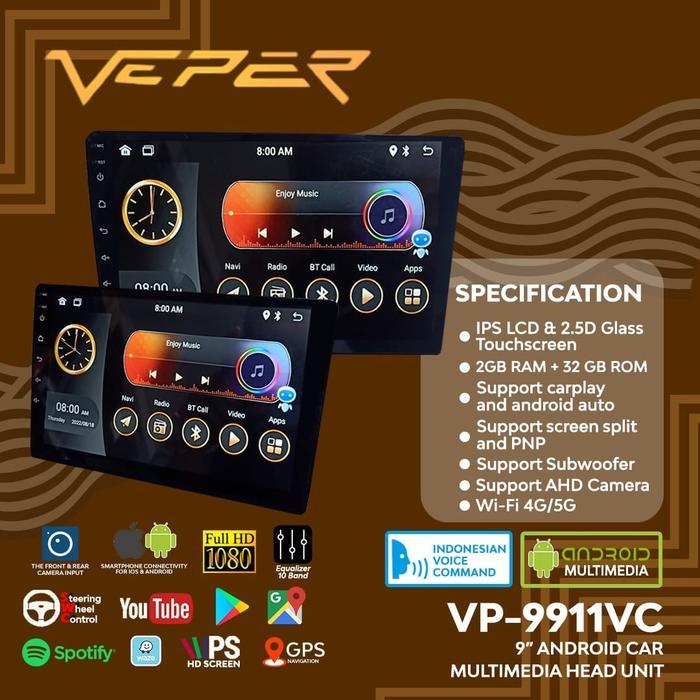 Headunit Android 9 Inch Veper Vp-9911 Vc Carplay - Dinasti Audio