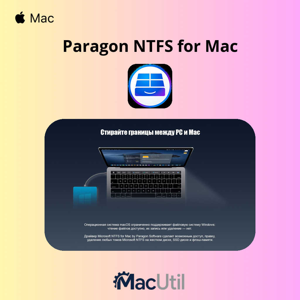 Paragon NTFS for Mac | Driver Sistem Berkas NTFS Mac Full Version | Support Chip M1 - M5 & Intel | L