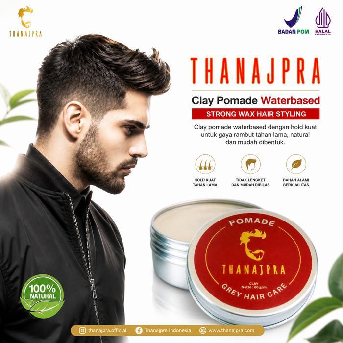 TERLARIS Thanajpra Clay Pomade Cream Matte NAJPRA Styling Rambut Kering Terlihat Basah BPOM