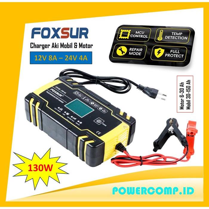 Foxsur FBC122408D Smart Charger 12V 8A 24V 4A