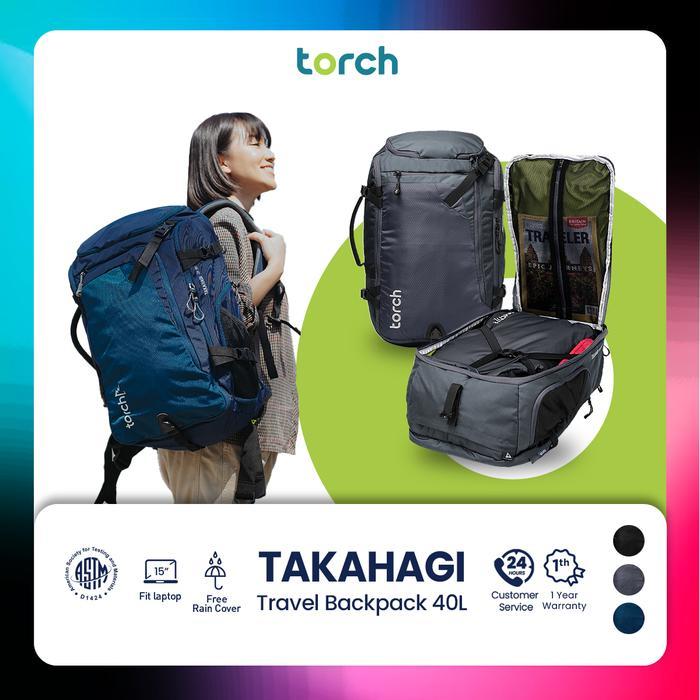 Torch Takahagi Travel Backpack Ransel Kabin 40L Ringan Kuat Nyaman Tahan Air Muat Banyak