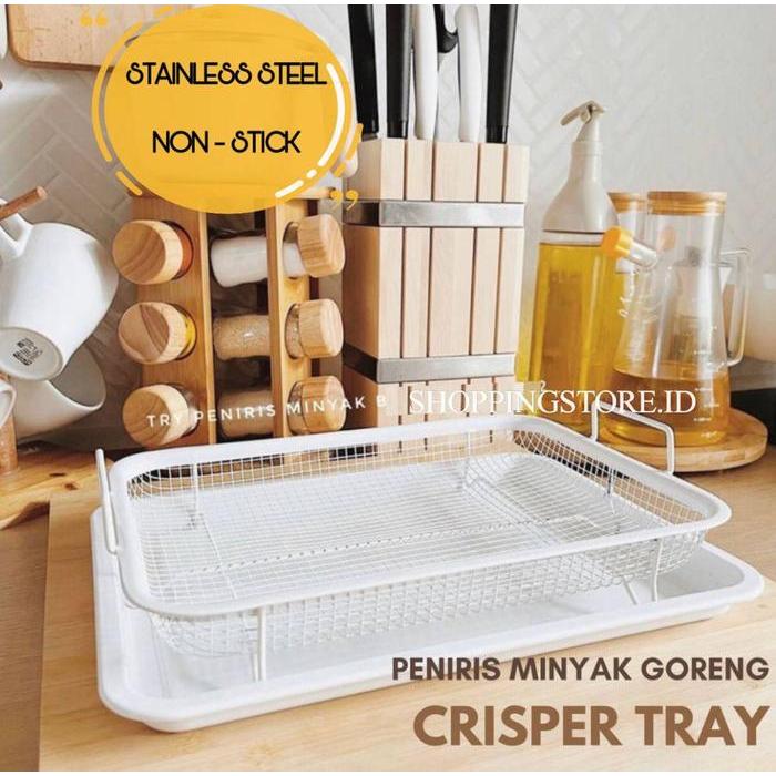 Jual Murah Crisper Tray White/ Wadah Peniris Minyak Gorengan Putih Set Terlaris