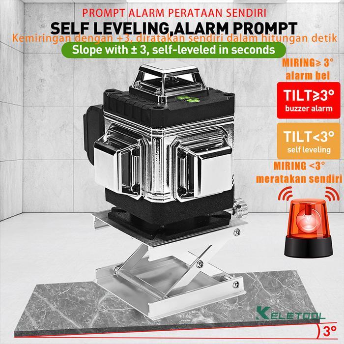 Promo 4D 16 Line Digital Meteran Laser Tukang Level Leveling 360 Rotari Laser Level Laser Leveling