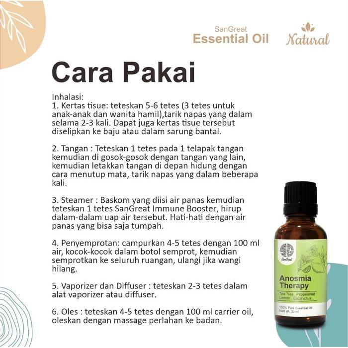 Anosmia terapi essential oil aromaterapi untuk anosmia treatment 30 ml