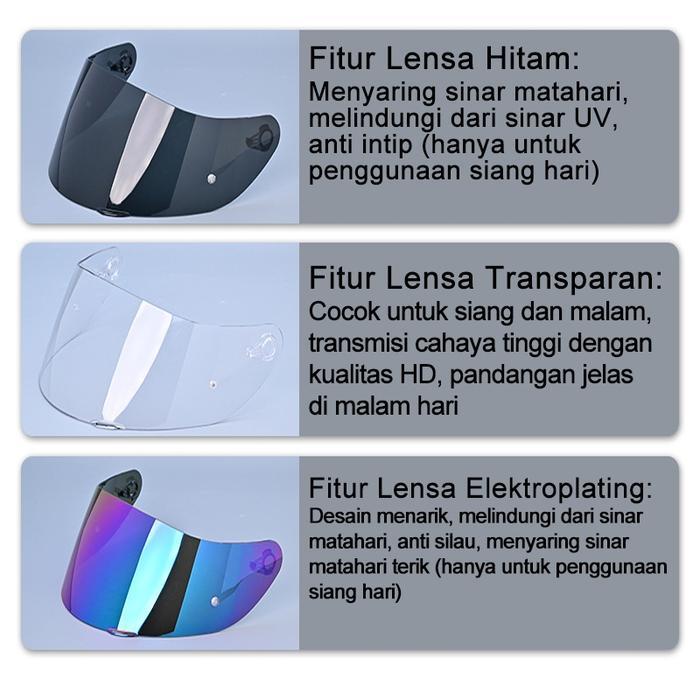 TERMURAH Visor Helm Full Face PC Anti Fog UV Protection HD Kualitas Tinggi Akses Helm Motor AGV K1