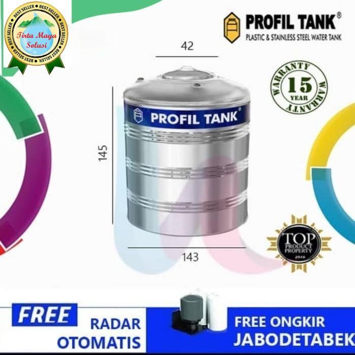 PROFIL TANK 2500 liter stainless tangki toren air PS2500 D