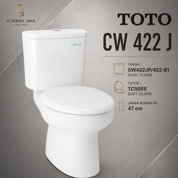 CLOSET DUDUK TOTO CW 422 J / KLOSET DUDUK TOTO CW422J DUAL FLUSH - 422+SOFT CLOSE