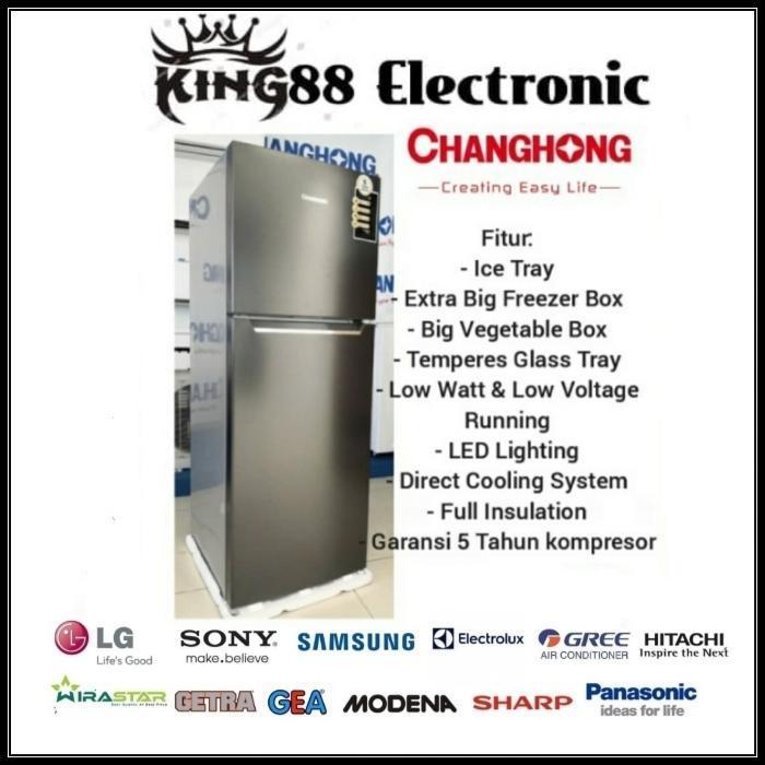 Promo CHANGHONG CRF208 KULKAS 2 PINTU - hitam
