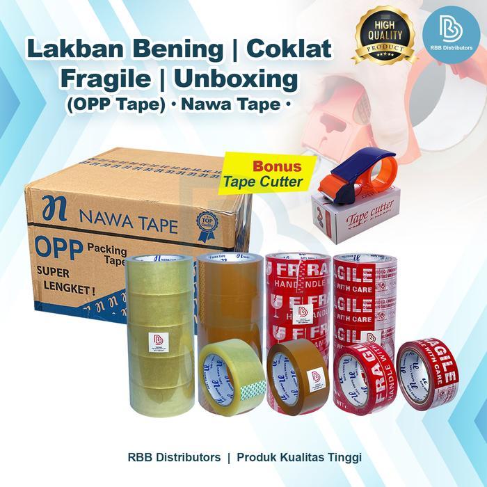 TERVIRAL Lakban Bening Coklat 45 MM 45 Micron 1 dus Isolasi Packing Solasi 1 Karton Murah Tebal Free