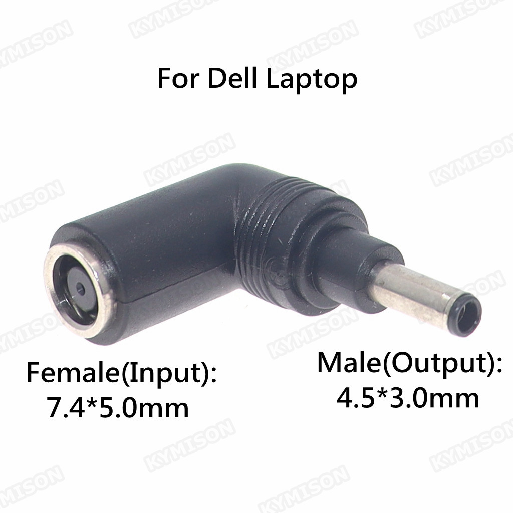 DC Power Adapter Plug for HP Dell DC Jack 7.45.0mm Female to 4.53.0mm Male with Converter for Laptop