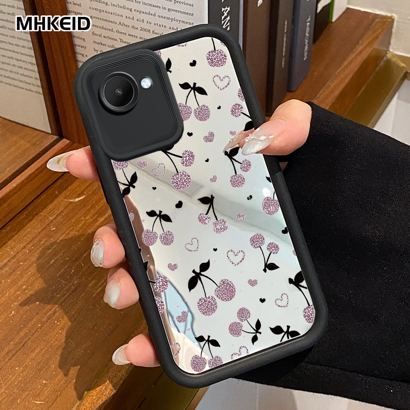 MHKEID Casing Hp Untuk Realme C30 Realme C30s Realme Narzo 50i Prime Case HP Casing pola Cherry dan 