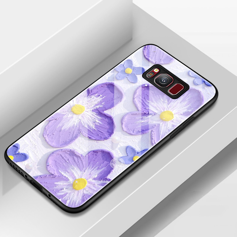 Casing Hp Untuk Samsung S8 Plus S9 S7 Edge Case Pola Bunga Krim Kartun Casing Ponsel Cangkang keras 